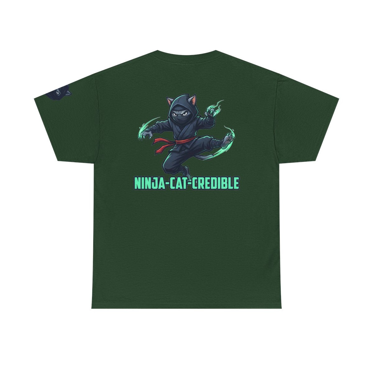 Color: Forest Green | Ninja Cat Credible Premium Graphic Tee