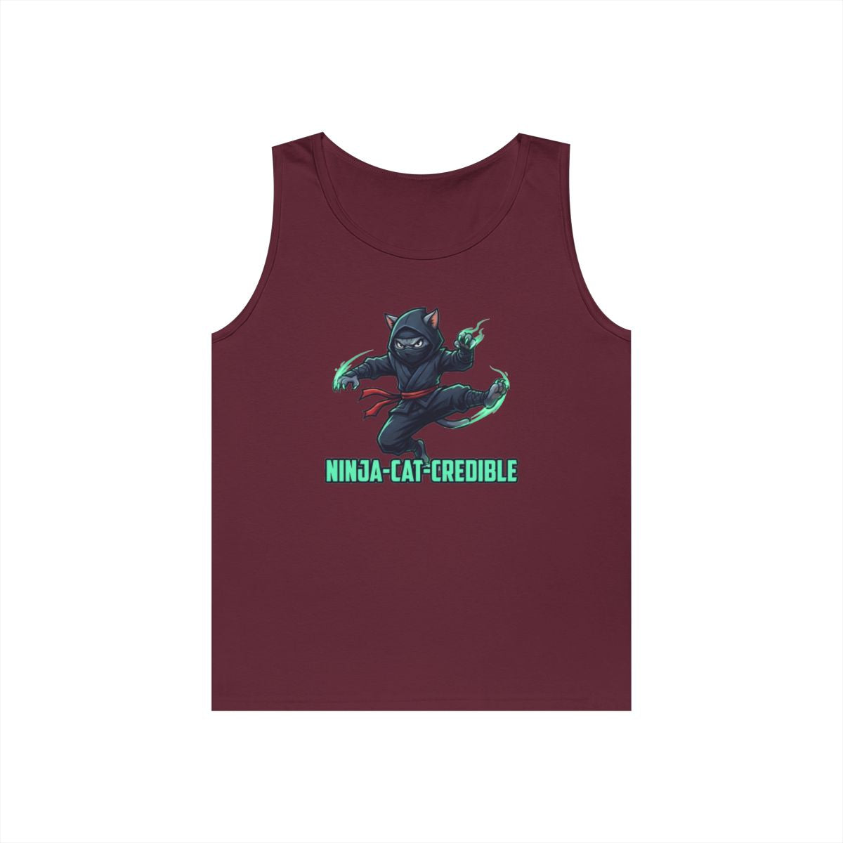 Color: Maroon | Ninja Cat Credible Tank Top