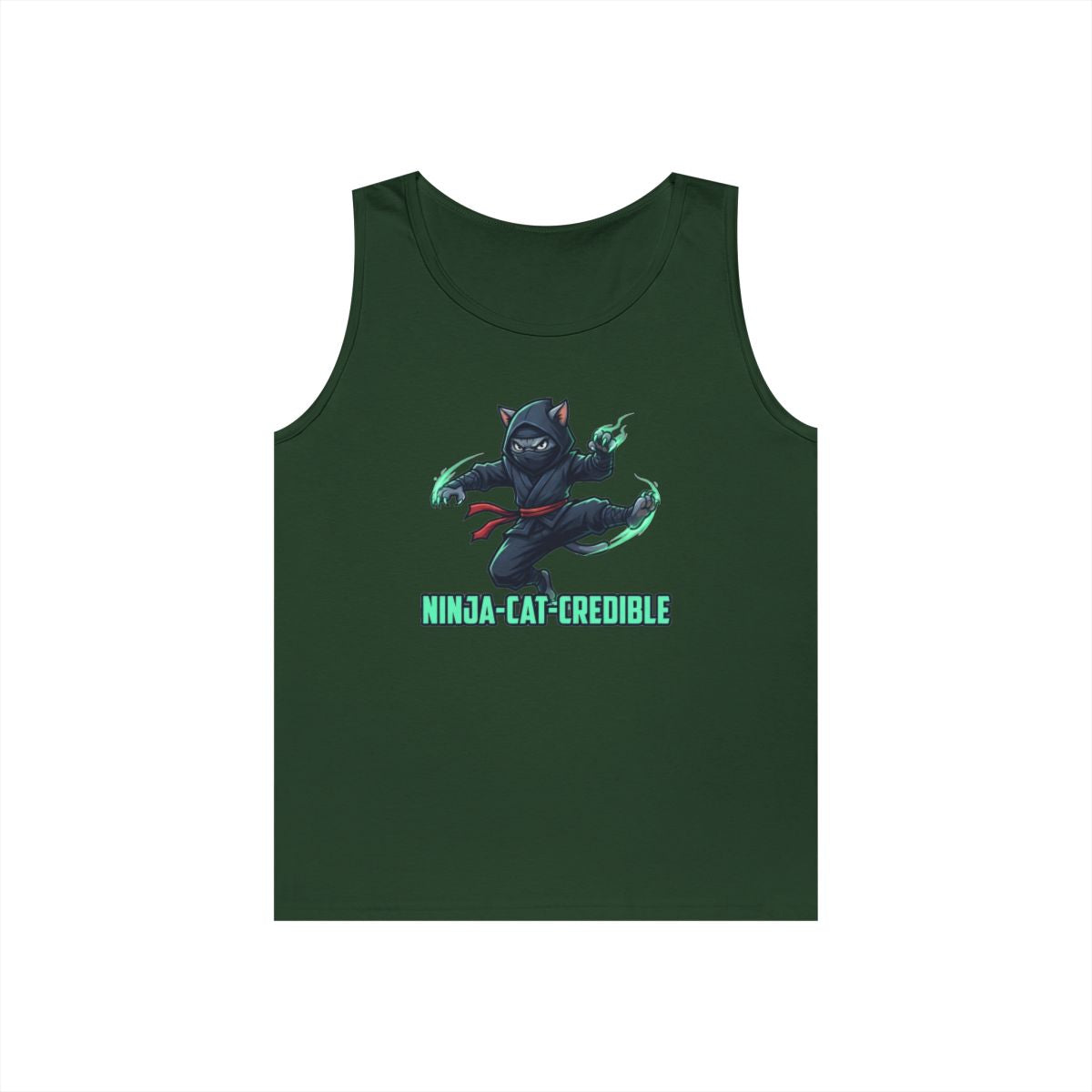 Color: Forest Green | Ninja Cat Credible Tank Top