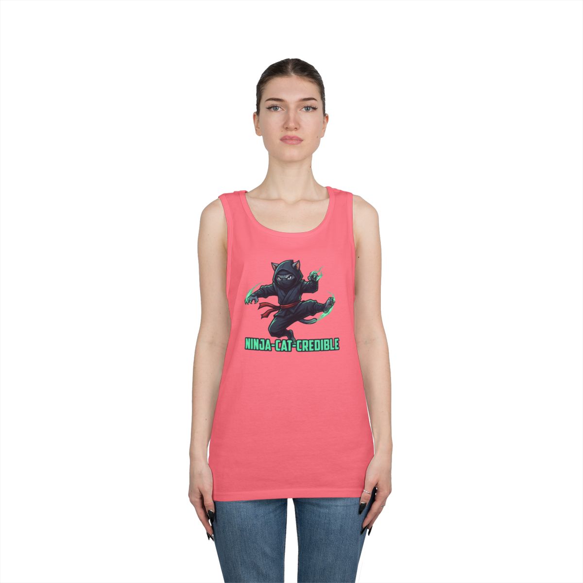 Color: Safety Pink | Ninja Cat Credible Tank Top