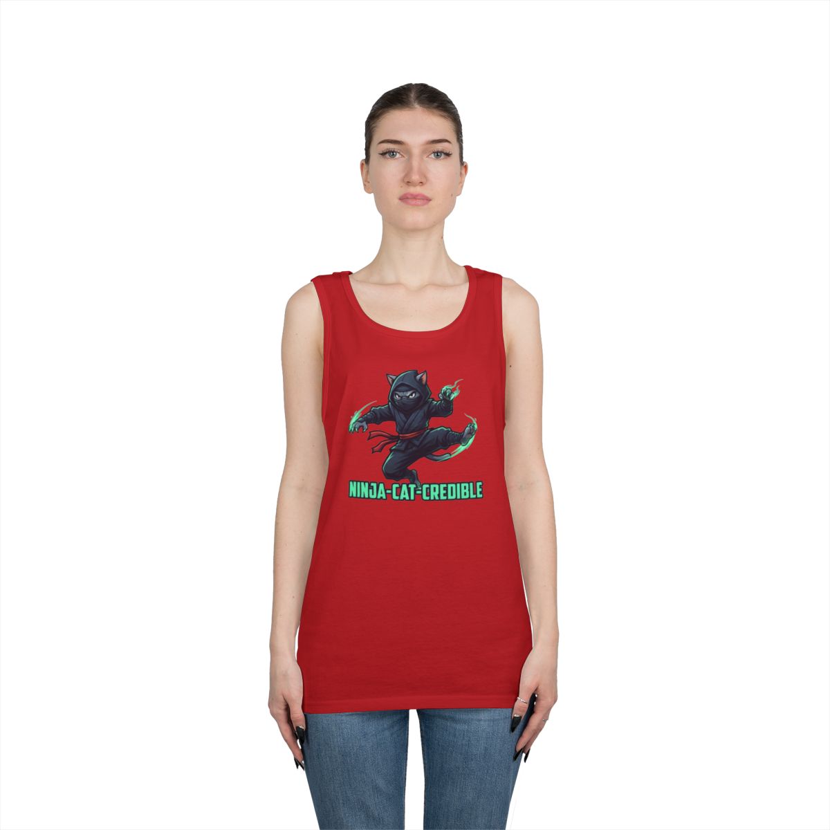 Color: Red | Ninja Cat Credible Tank Top