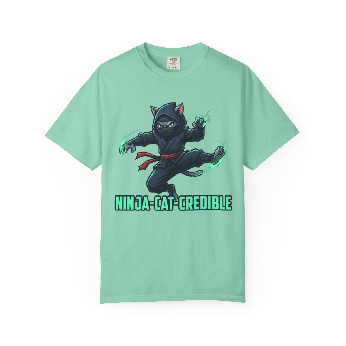 Color: Island Reef | Ninja Cat Credible Unisex Garment-Dyed Tee