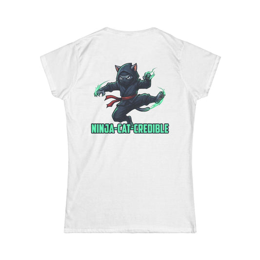 Color: White | Ninja Cat Credible Women's Tee