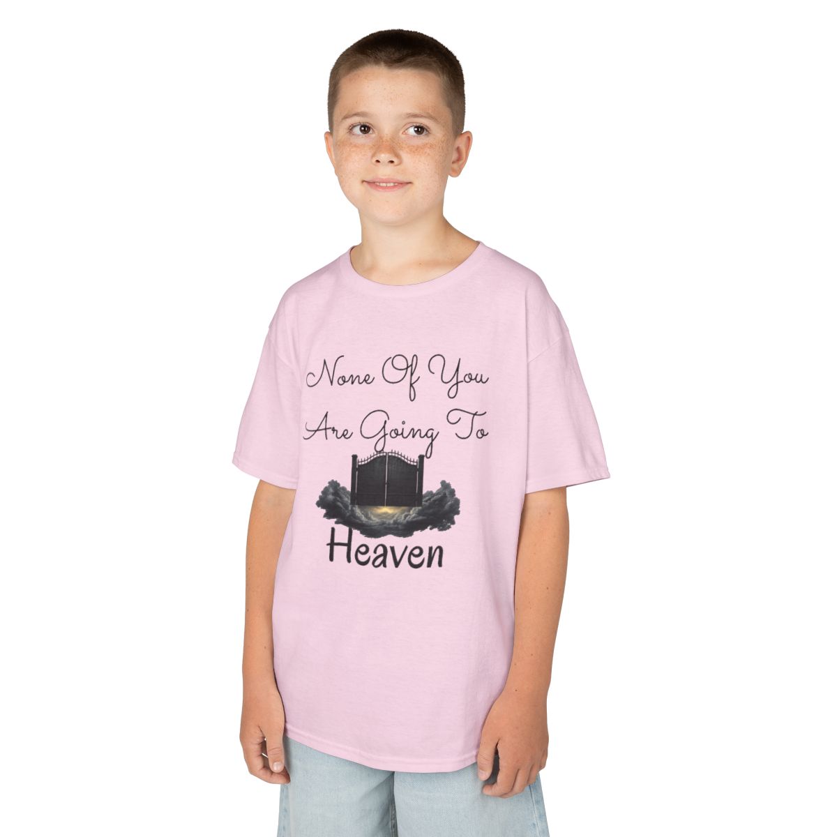 Color: Light Pink | None of You Are Going to Heaven Kids Tee