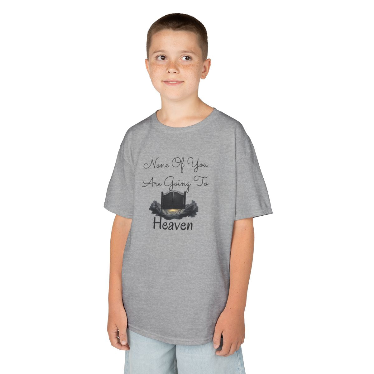 Color: Sport Grey | None of You Are Going to Heaven Kids Tee