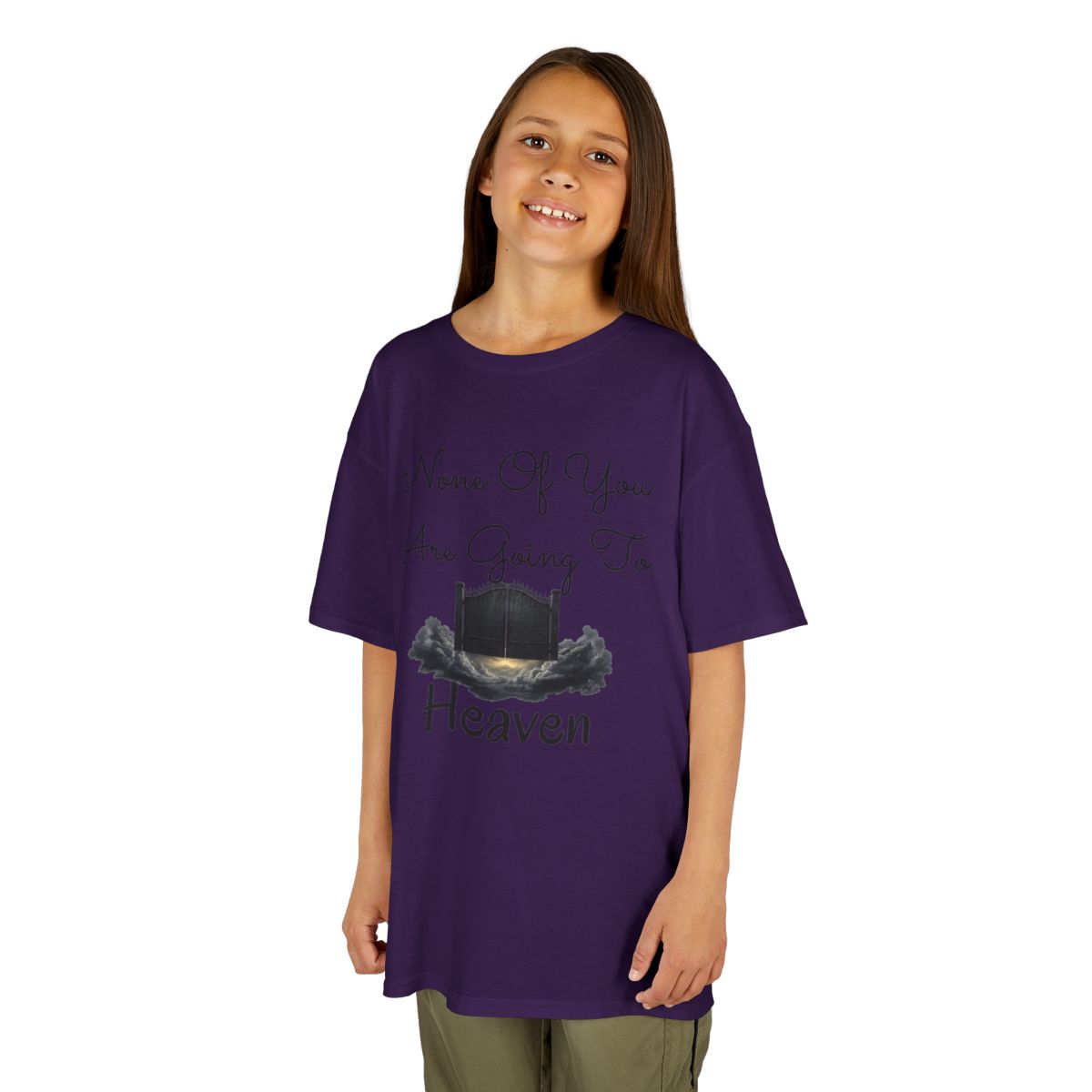 Color: Purple | None of You Are Going to Heaven Kids Tee