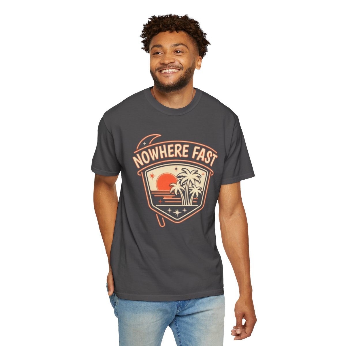 Color: Graphite | Nowhere Fast Unisex Garment-Dyed Tee