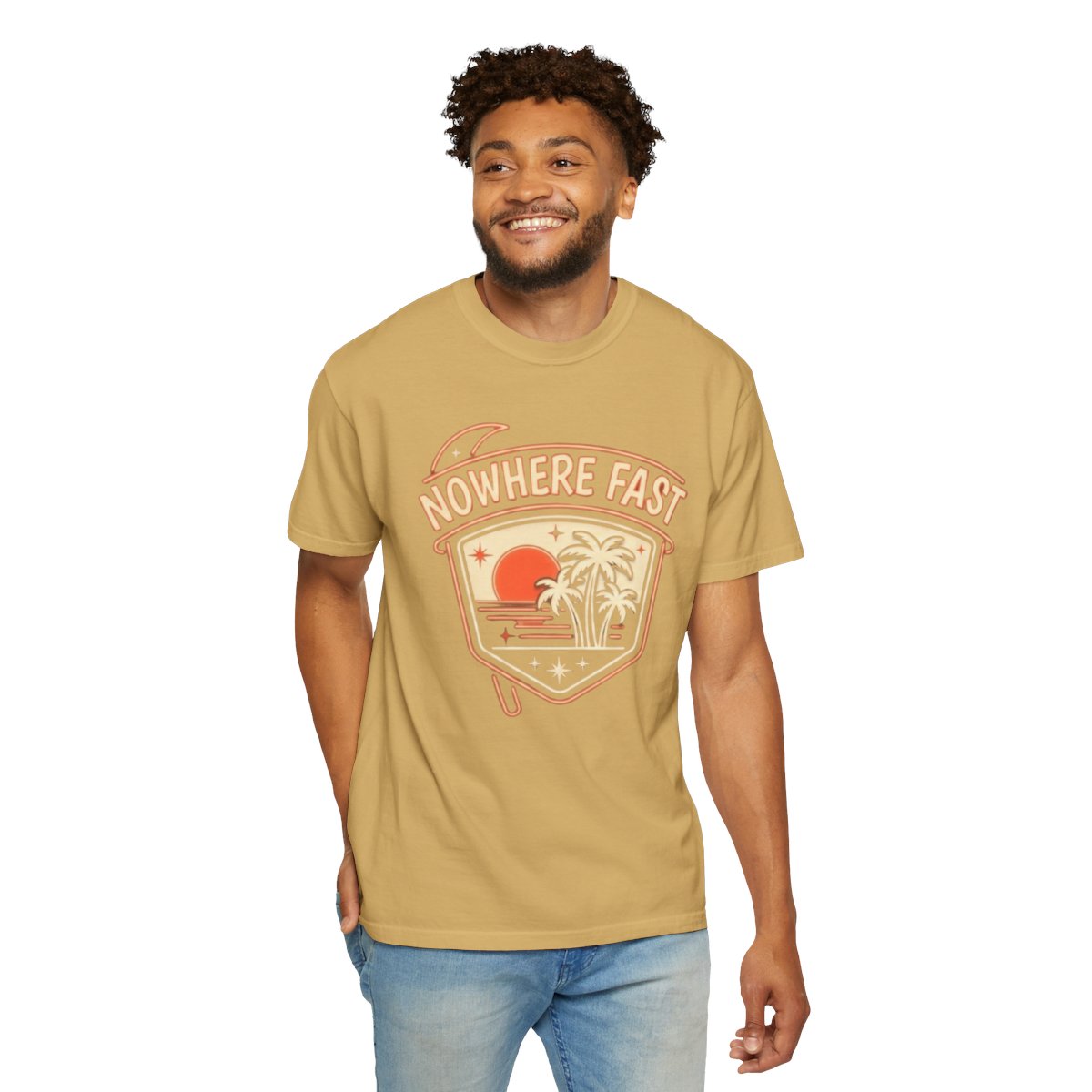 Color: Mustard | Nowhere Fast Unisex Garment-Dyed Tee