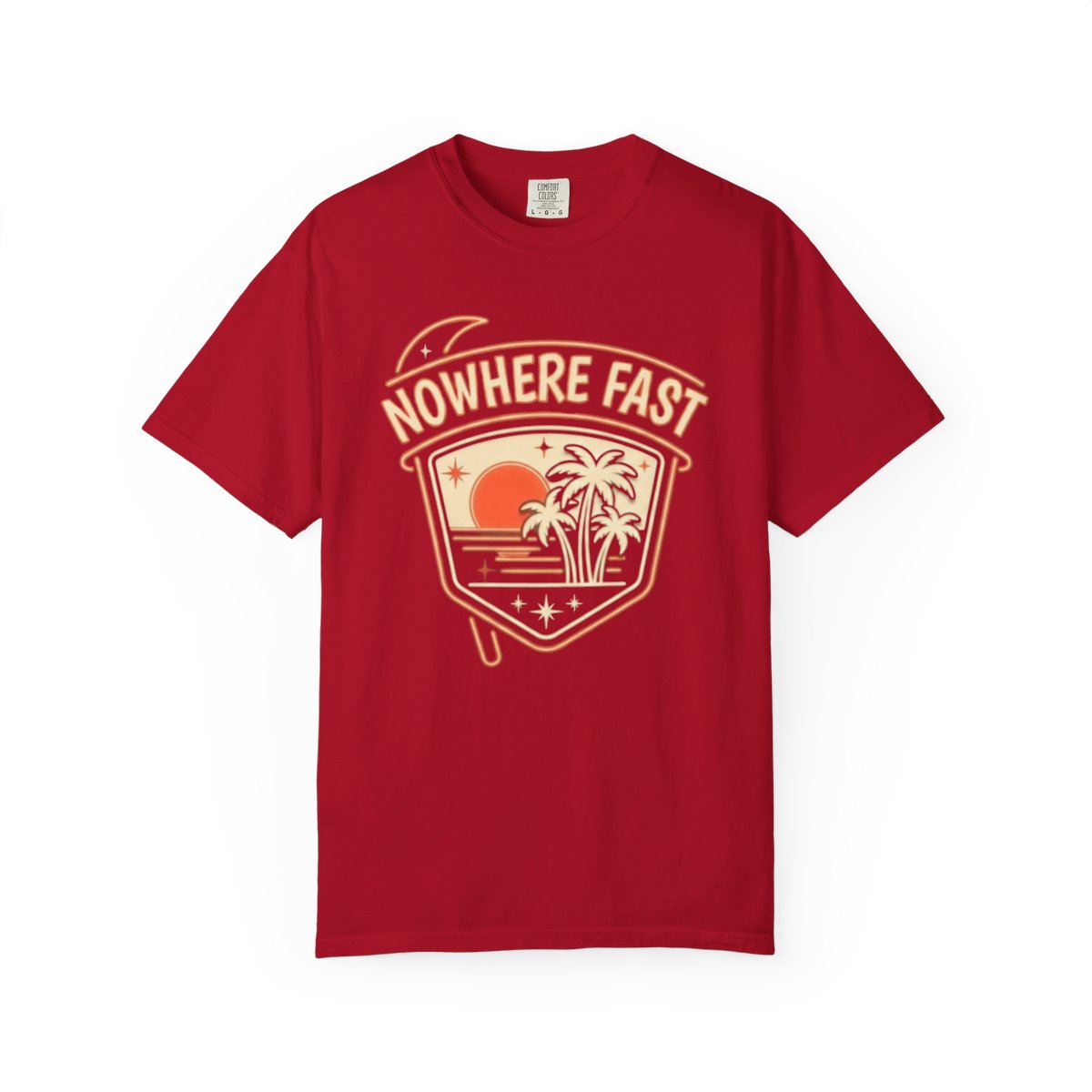 Color: Red | Nowhere Fast Unisex Garment-Dyed Tee