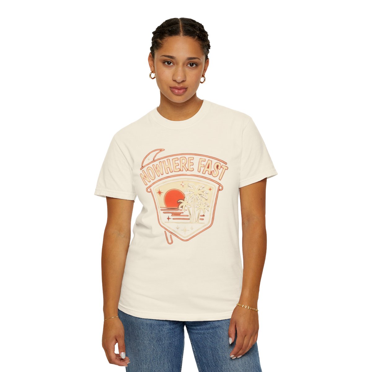 Color: Ivory | Nowhere Fast Unisex Garment-Dyed Tee