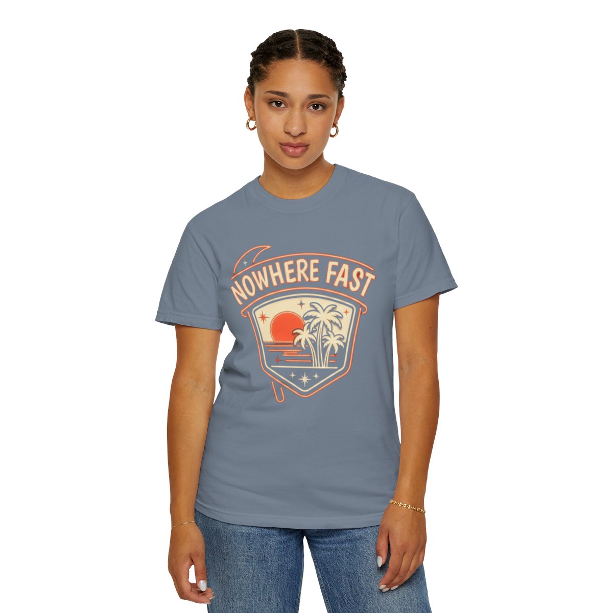Color: Blue Jean | Nowhere Fast Unisex Garment-Dyed Tee