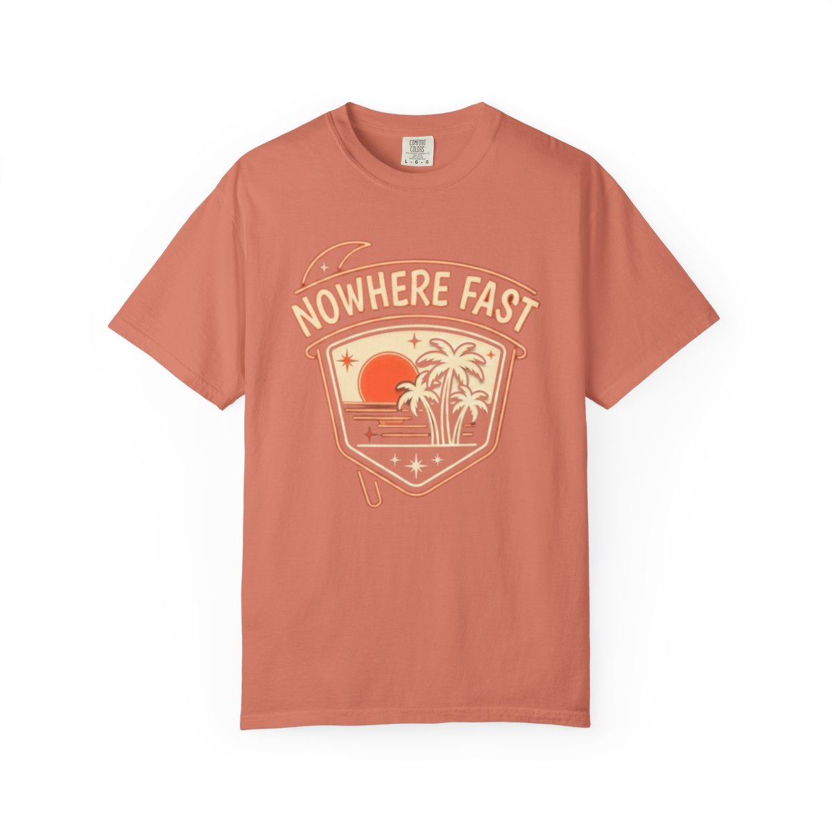 Color: Terracotta | Nowhere Fast Unisex Garment-Dyed Tee
