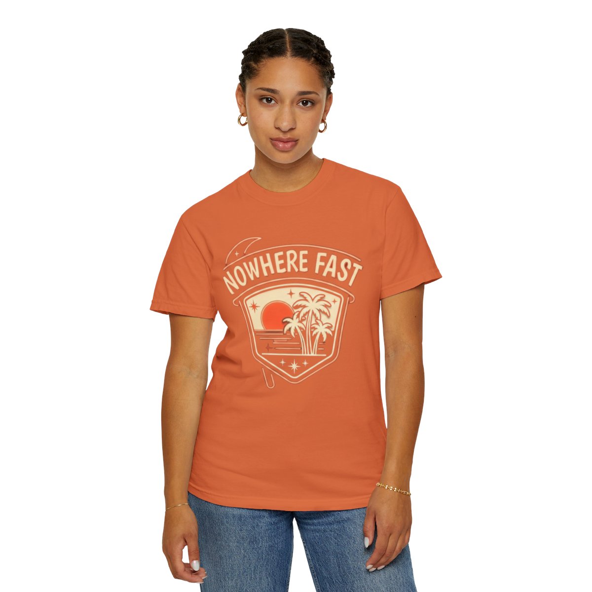 Color: Burnt Orange | Nowhere Fast Unisex Garment-Dyed Tee