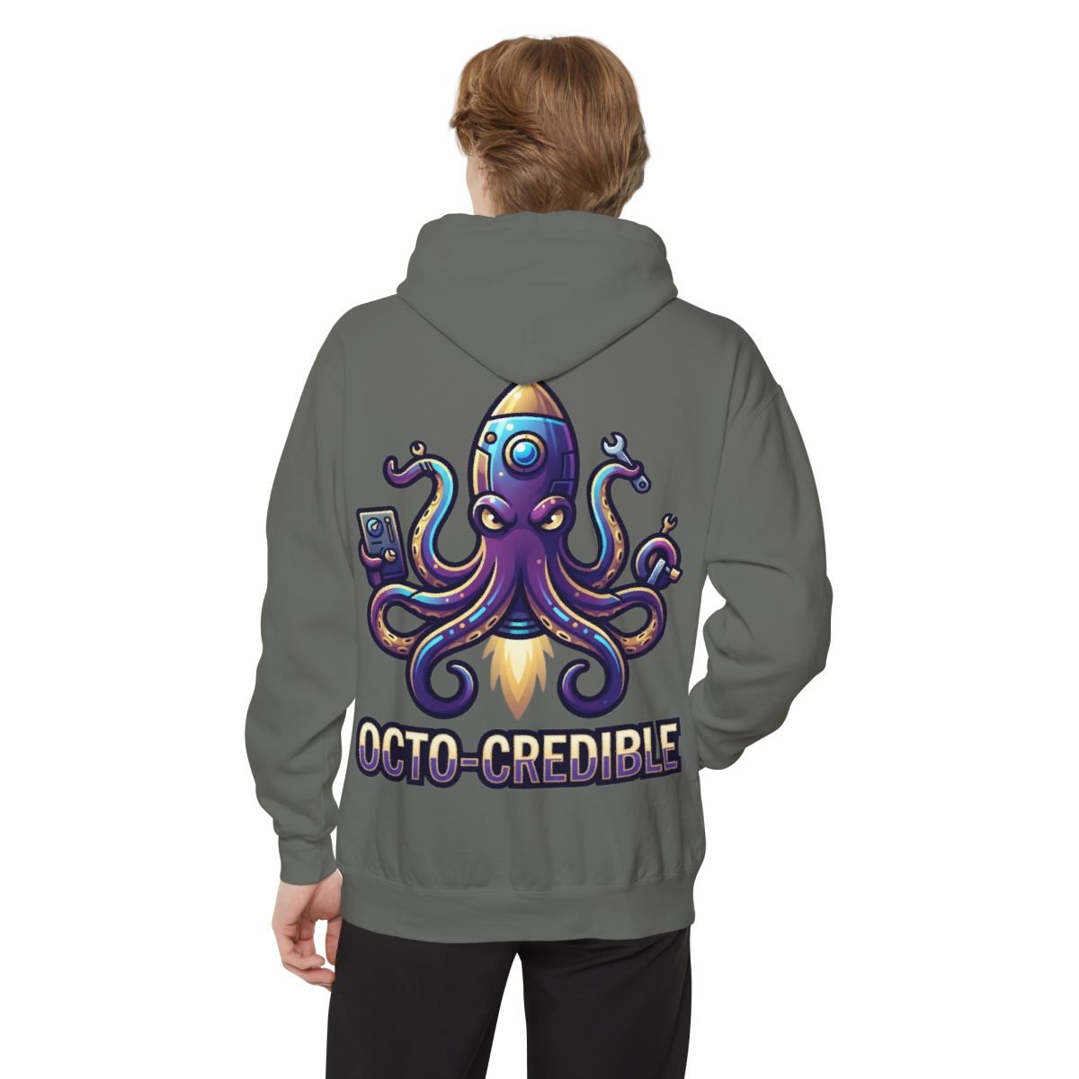 Color: Grey | Octo Credible Garment-Dyed Hoodie