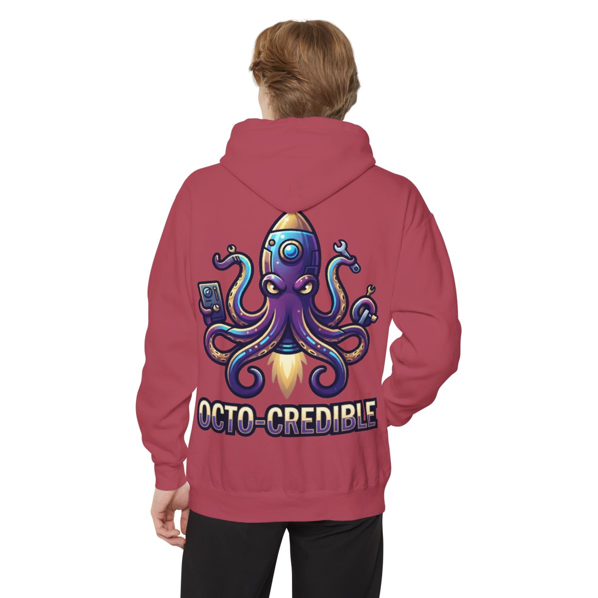Color: Crimson | Octo Credible Garment-Dyed Hoodie