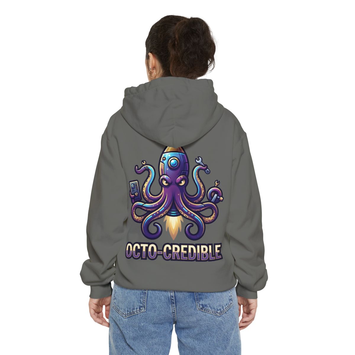 Color: Grey | Octo Credible Garment-Dyed Hoodie