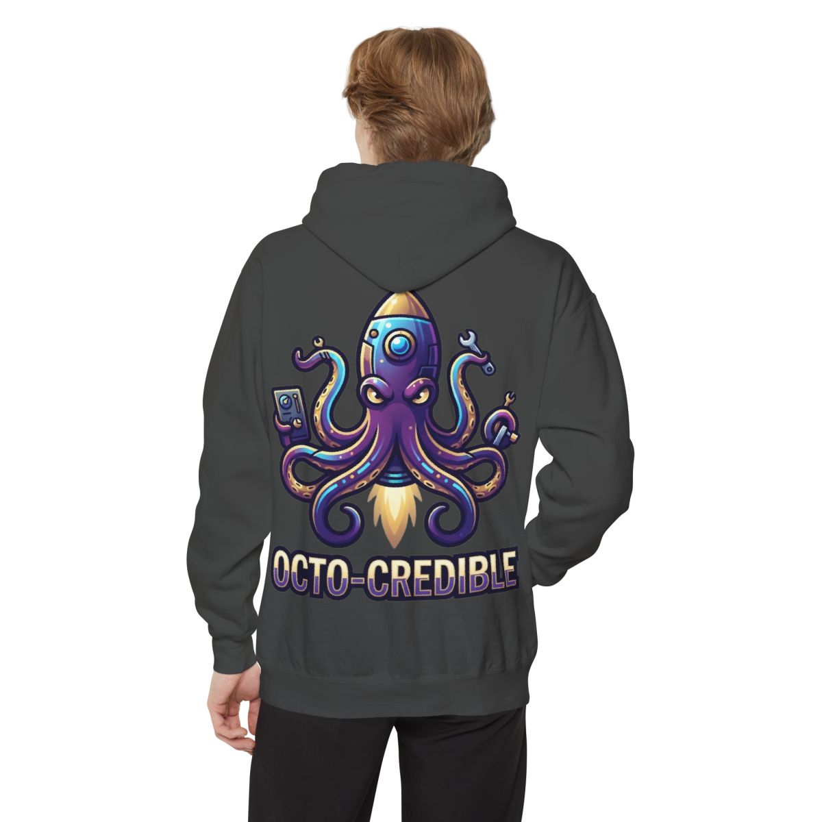 Color: Pepper | Octo Credible Garment-Dyed Hoodie
