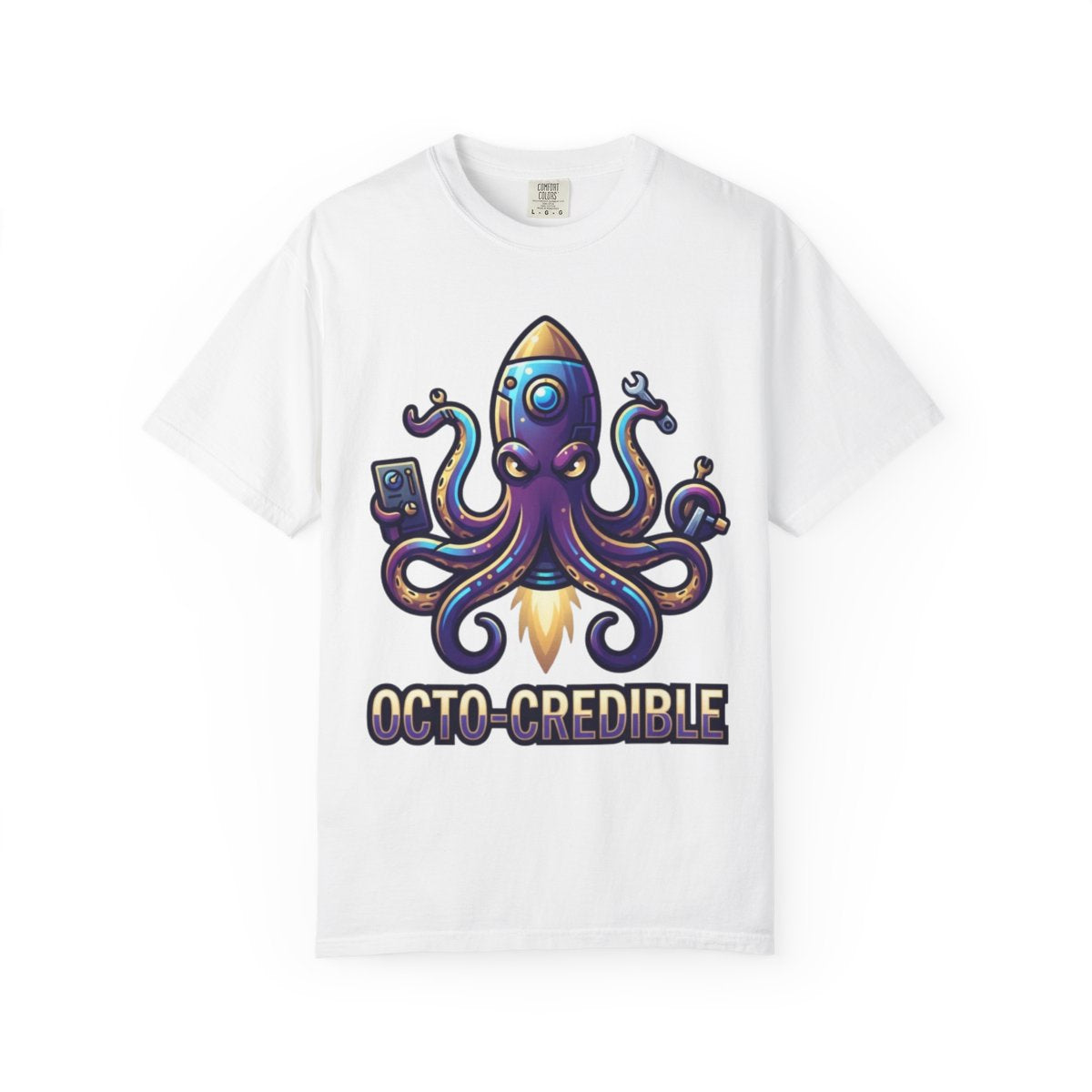 Color: White | Octo Credible Unisex Garment-Dyed Tee