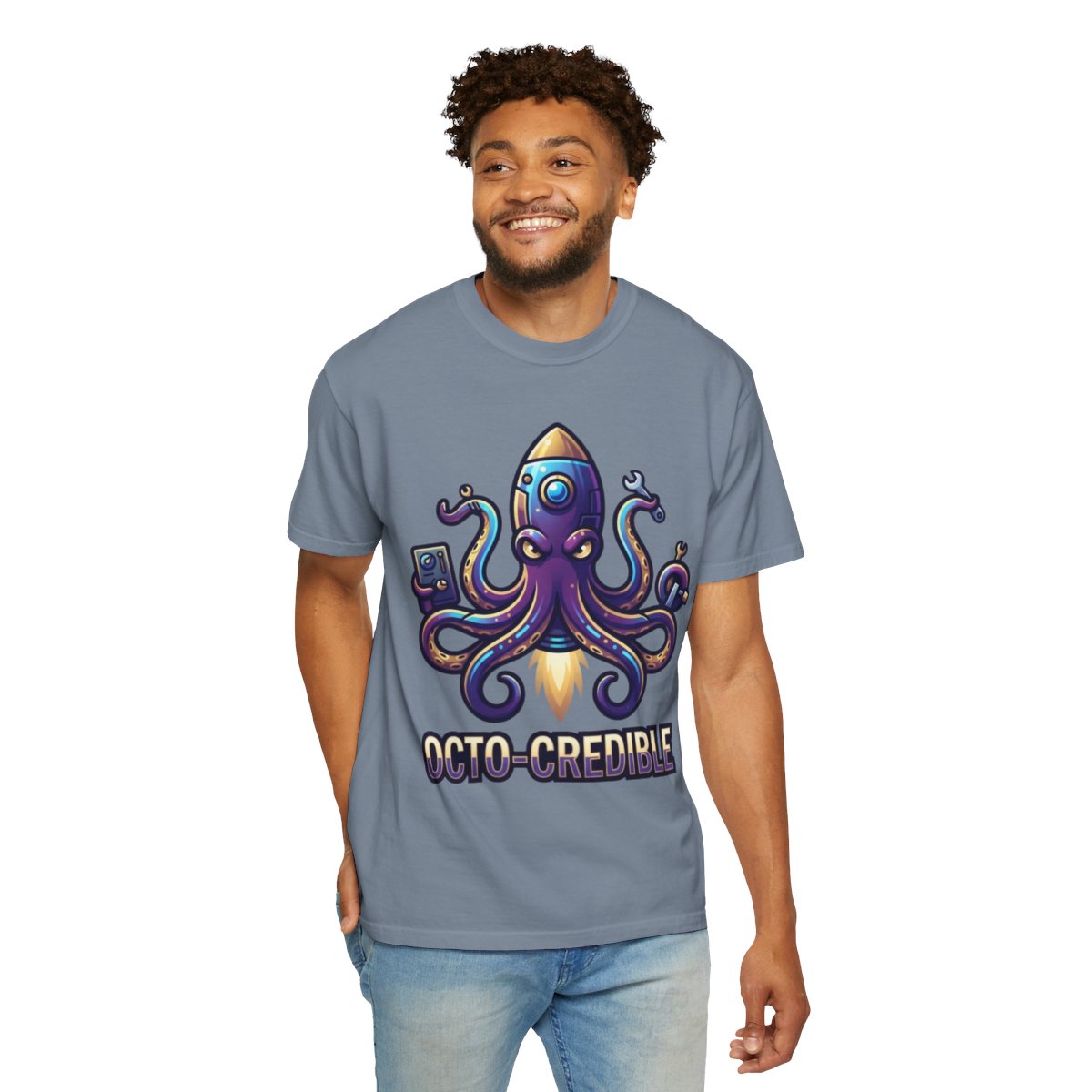 Color: Blue Jean | Octo Credible Unisex Garment-Dyed Tee