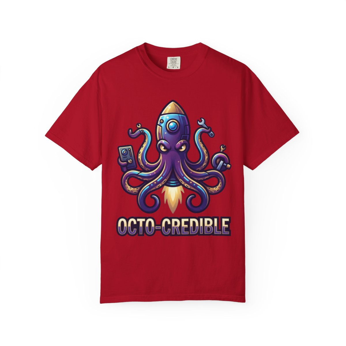 Color: Red | Octo Credible Unisex Garment-Dyed Tee