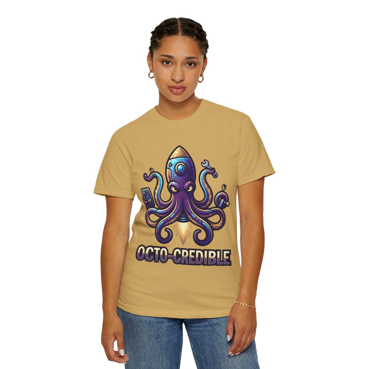 Color: Mustard | Octo Credible Unisex Garment-Dyed Tee