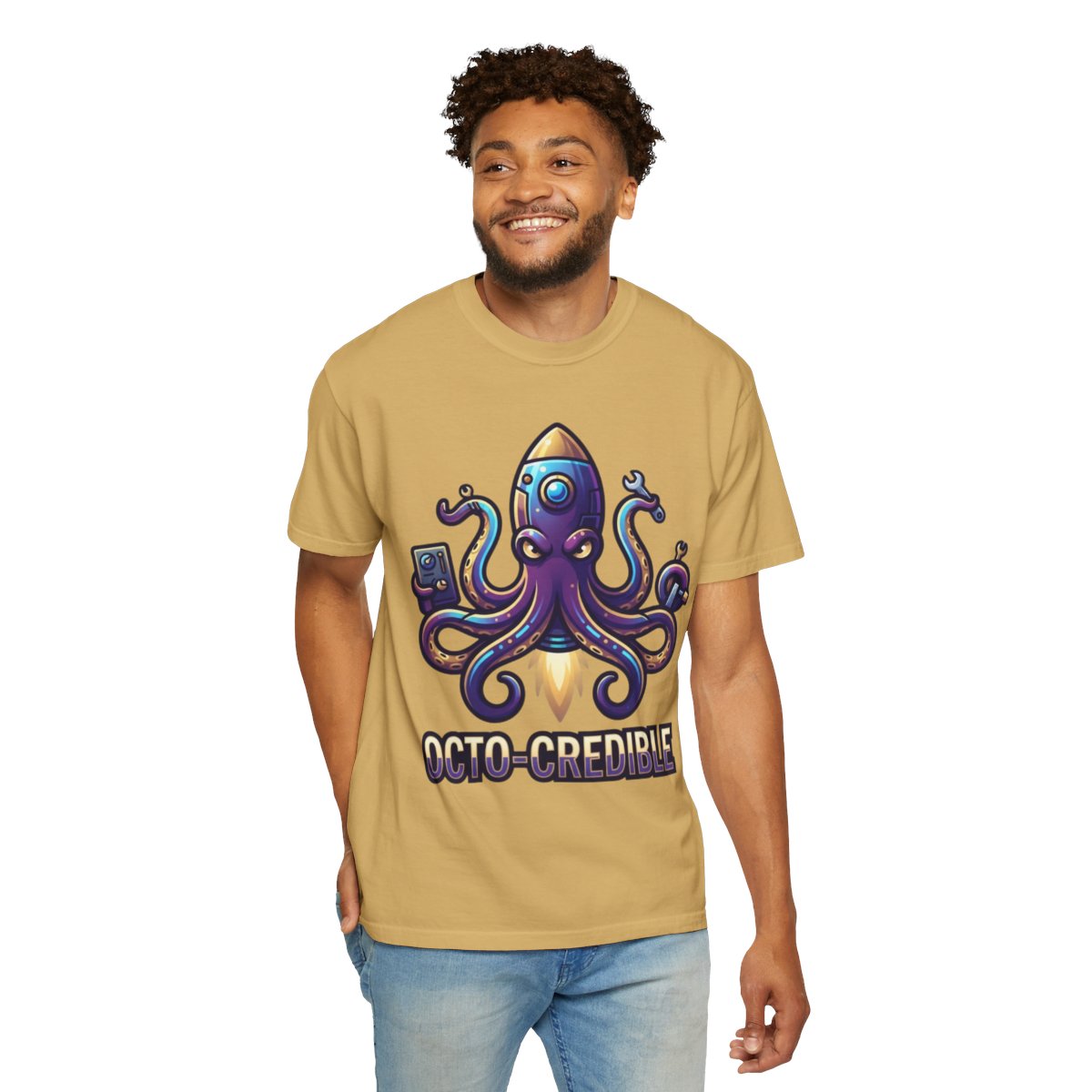 Color: Mustard | Octo Credible Unisex Garment-Dyed Tee