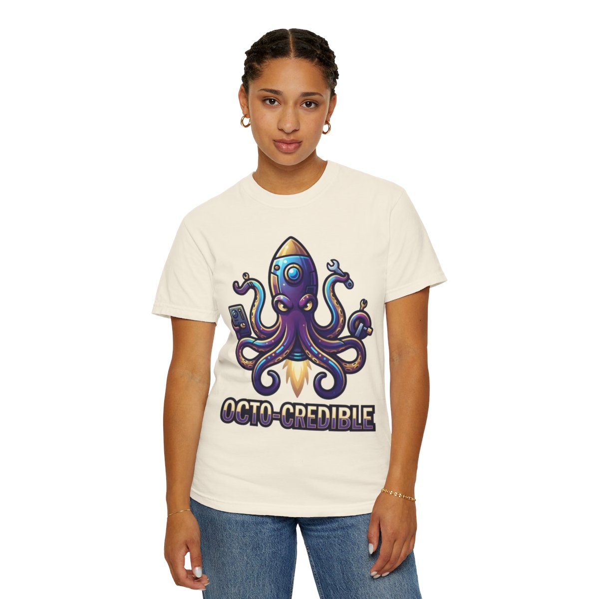 Color: Ivory | Octo Credible Unisex Garment-Dyed Tee