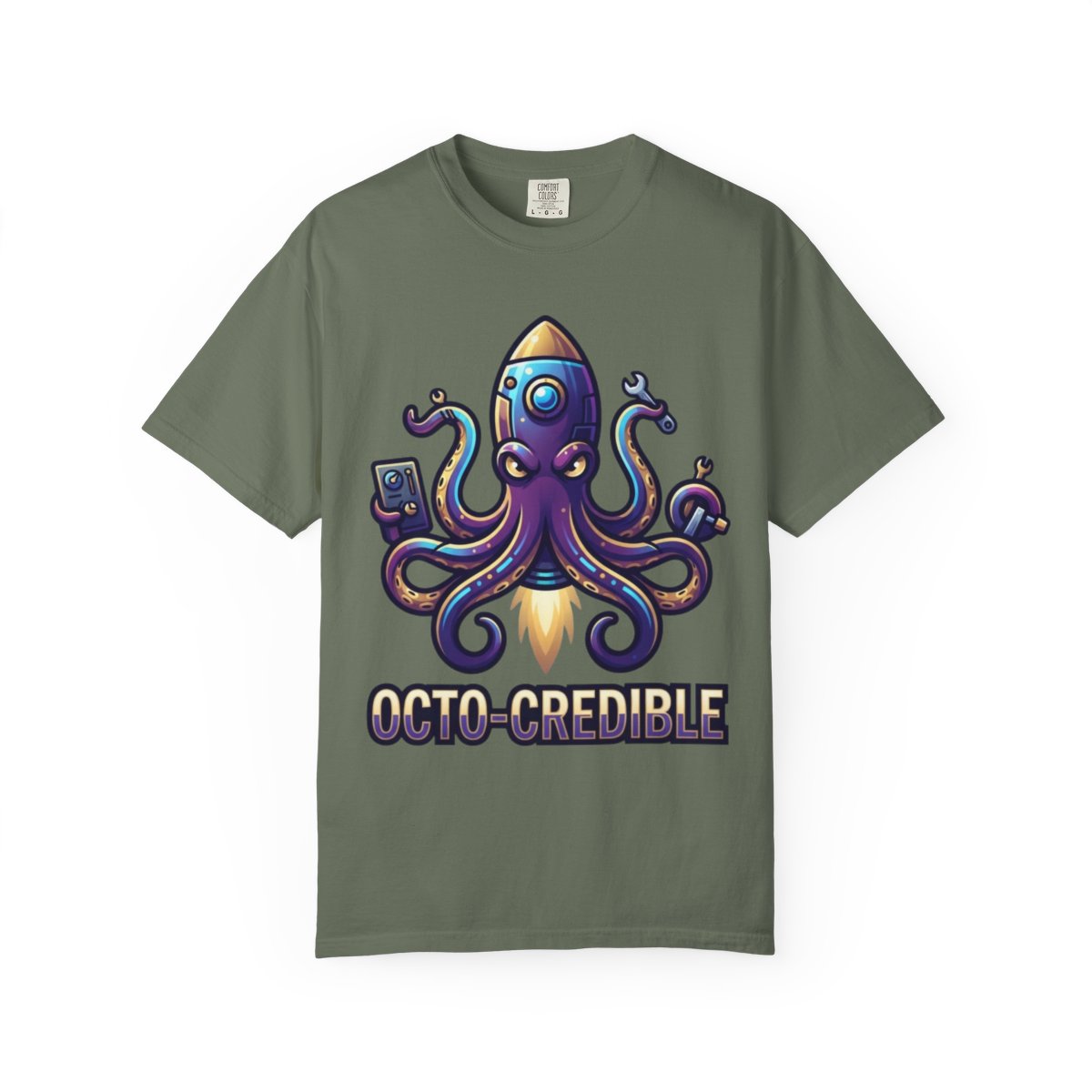 Color: Moss | Octo Credible Unisex Garment-Dyed Tee