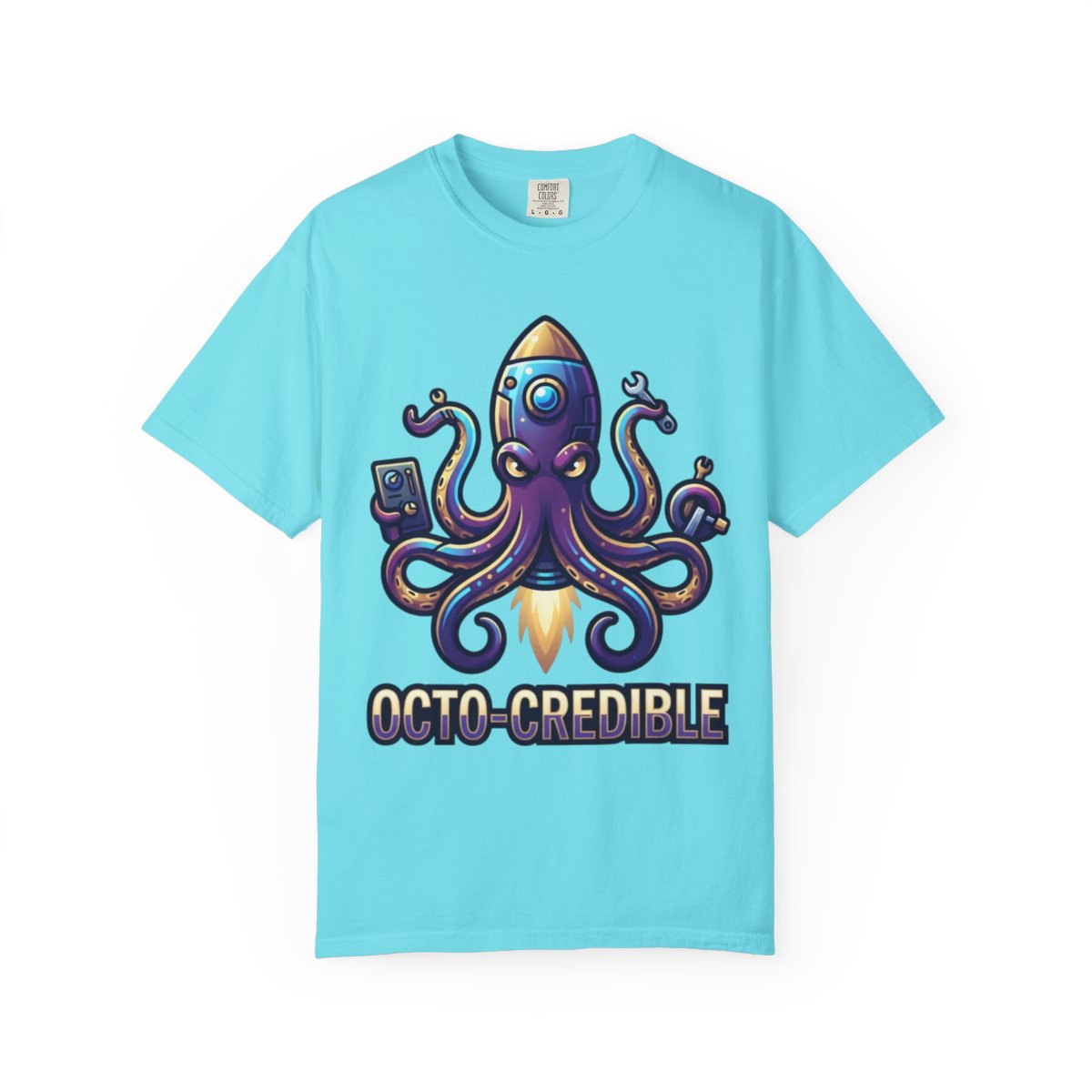 Color: Lagoon Blue | Octo Credible Unisex Garment-Dyed Tee