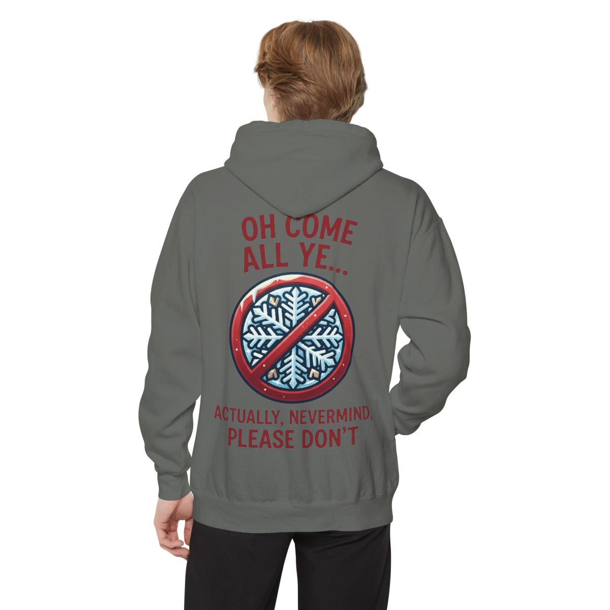 Color: Grey | Oh Come All Ye Garment-Dyed Hoodie