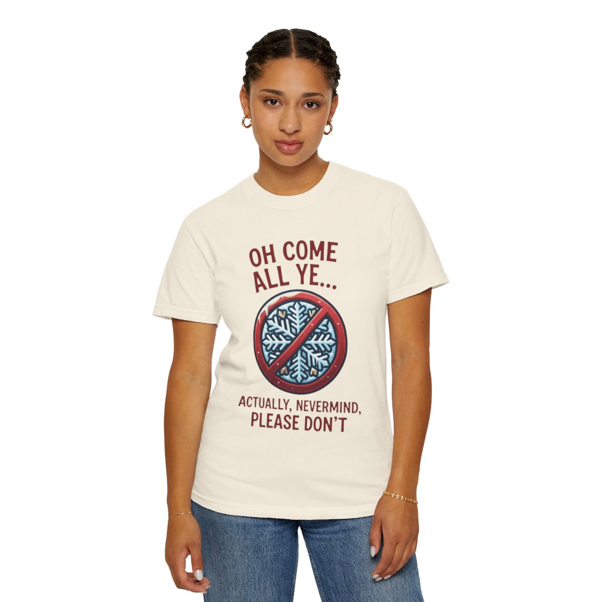 Color: Ivory | Oh Come All Ye Unisex Garment-Dyed Tee