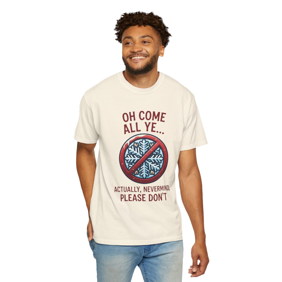 Color: Ivory | Oh Come All Ye Unisex Garment-Dyed Tee