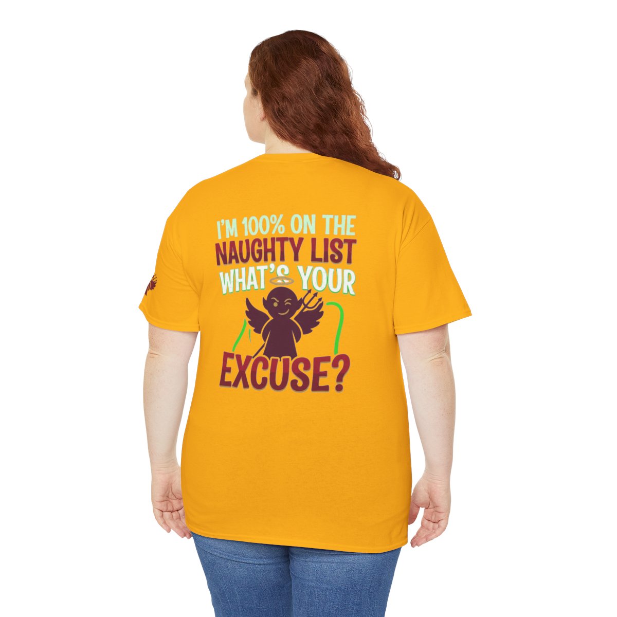 Color: Gold | On The Naughty List Premium Graphic Tee