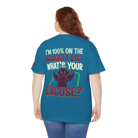 Color: Antique Sapphire | On The Naughty List Premium Graphic Tee