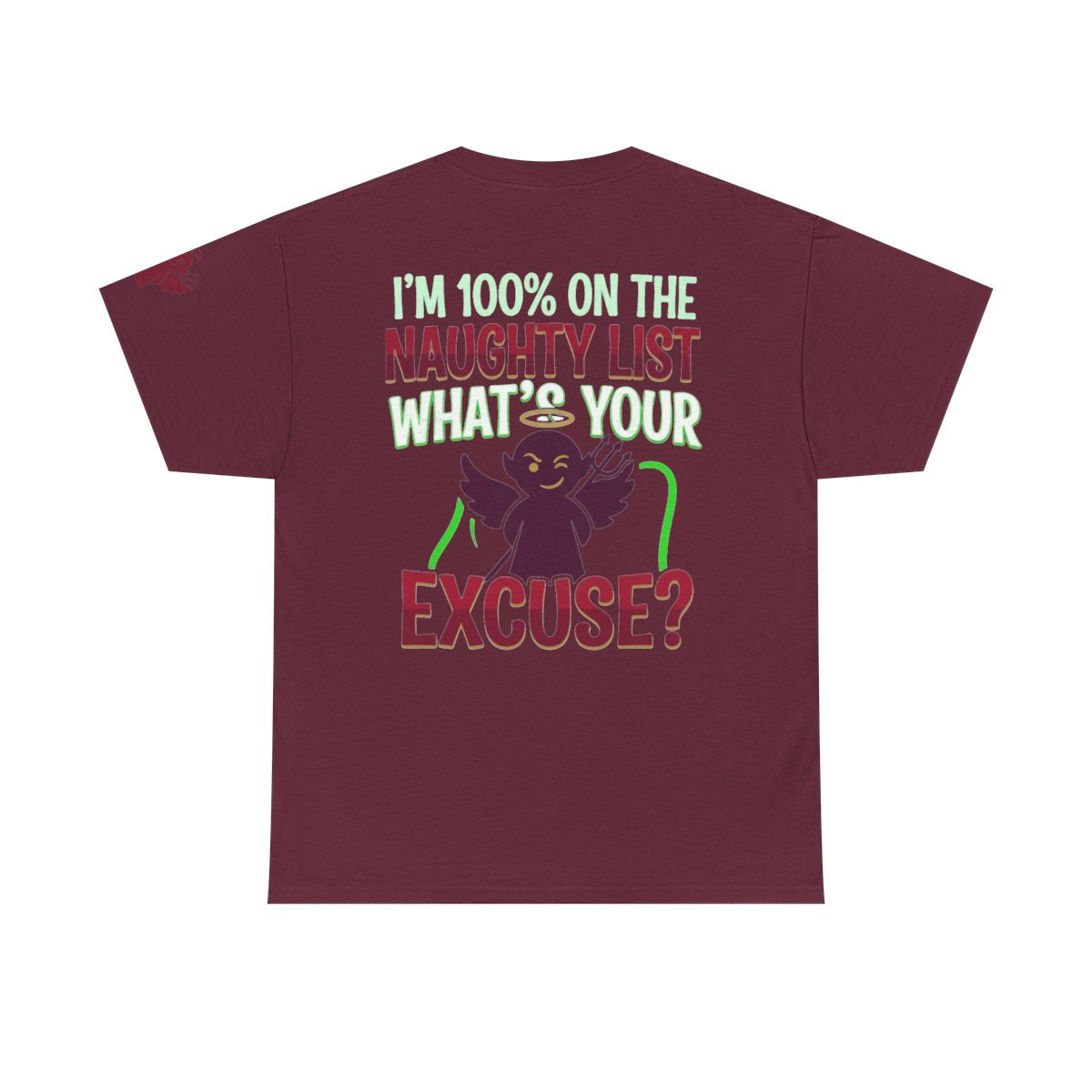 Color: Maroon | On The Naughty List Premium Graphic Tee