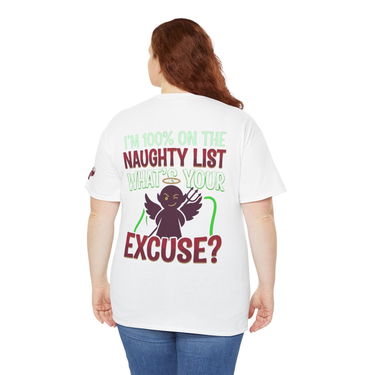Color: White | On The Naughty List Premium Graphic Tee