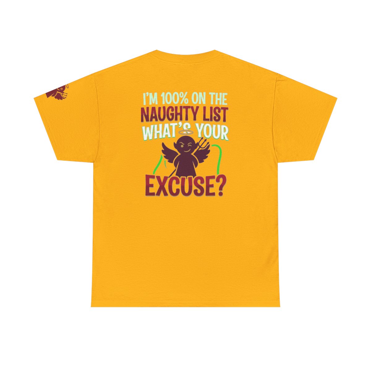 Color: Gold | On The Naughty List Premium Graphic Tee
