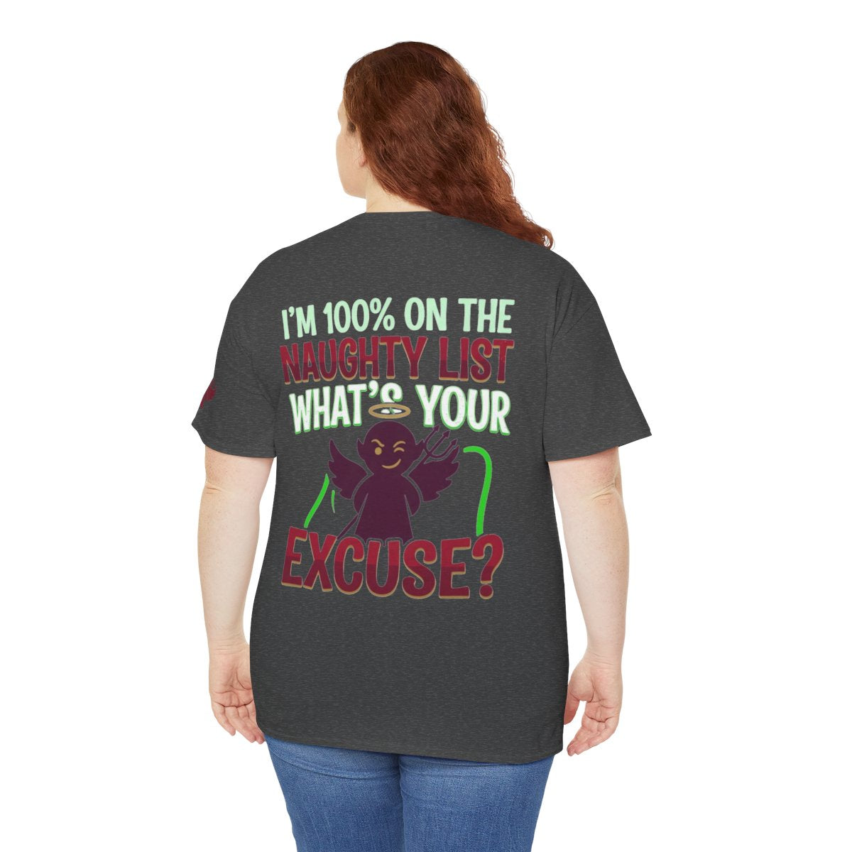 Color: Dark Heather | On The Naughty List Premium Graphic Tee