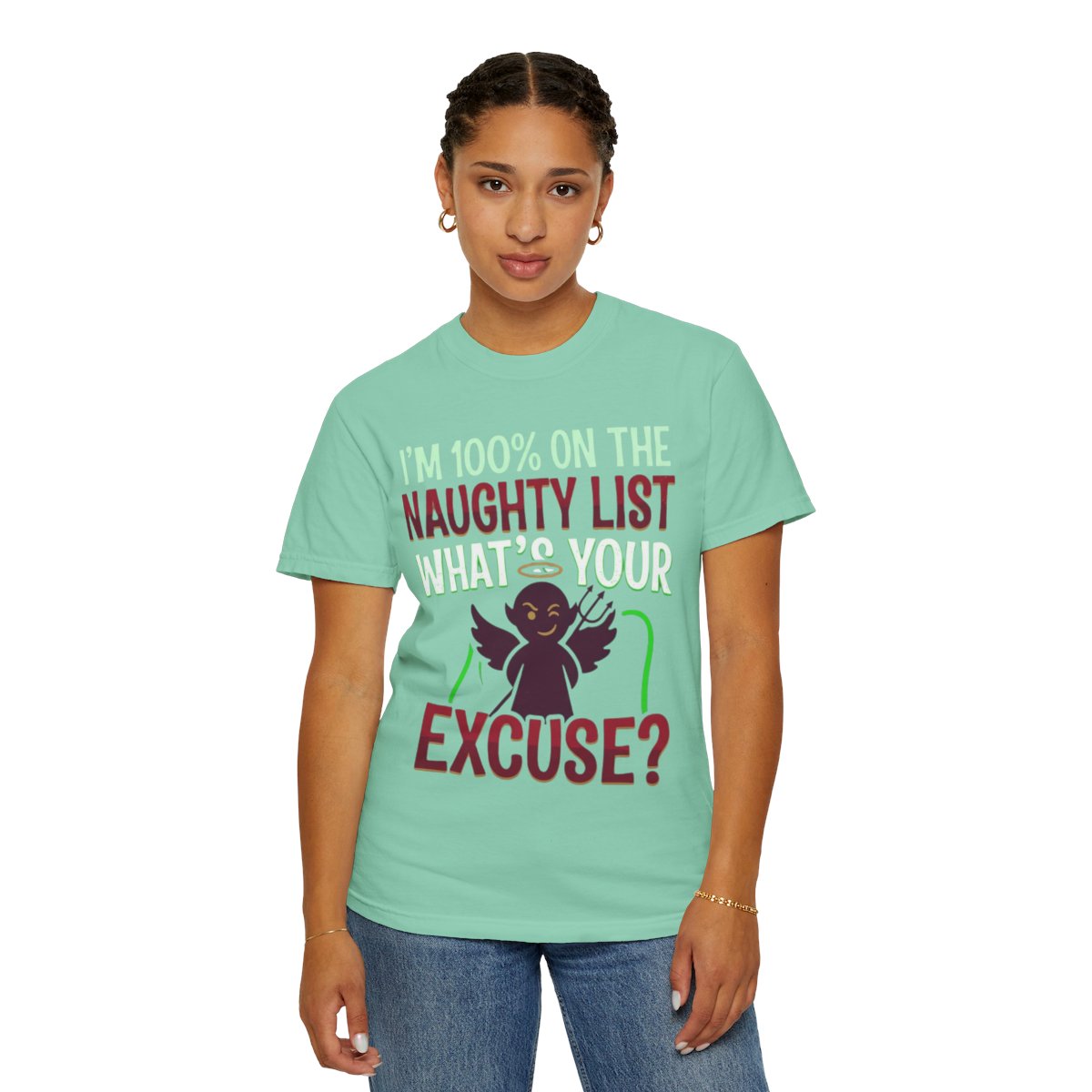 Color: Island Reef | On The Naughty List Unisex Garment-Dyed Tee