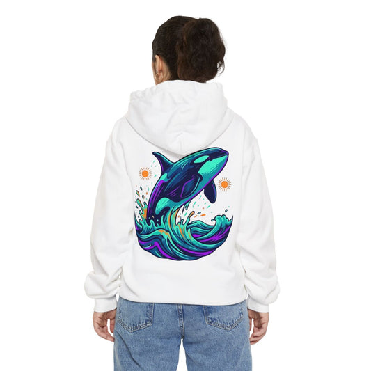 Color: White | Orca Garment-Dyed Hoodie