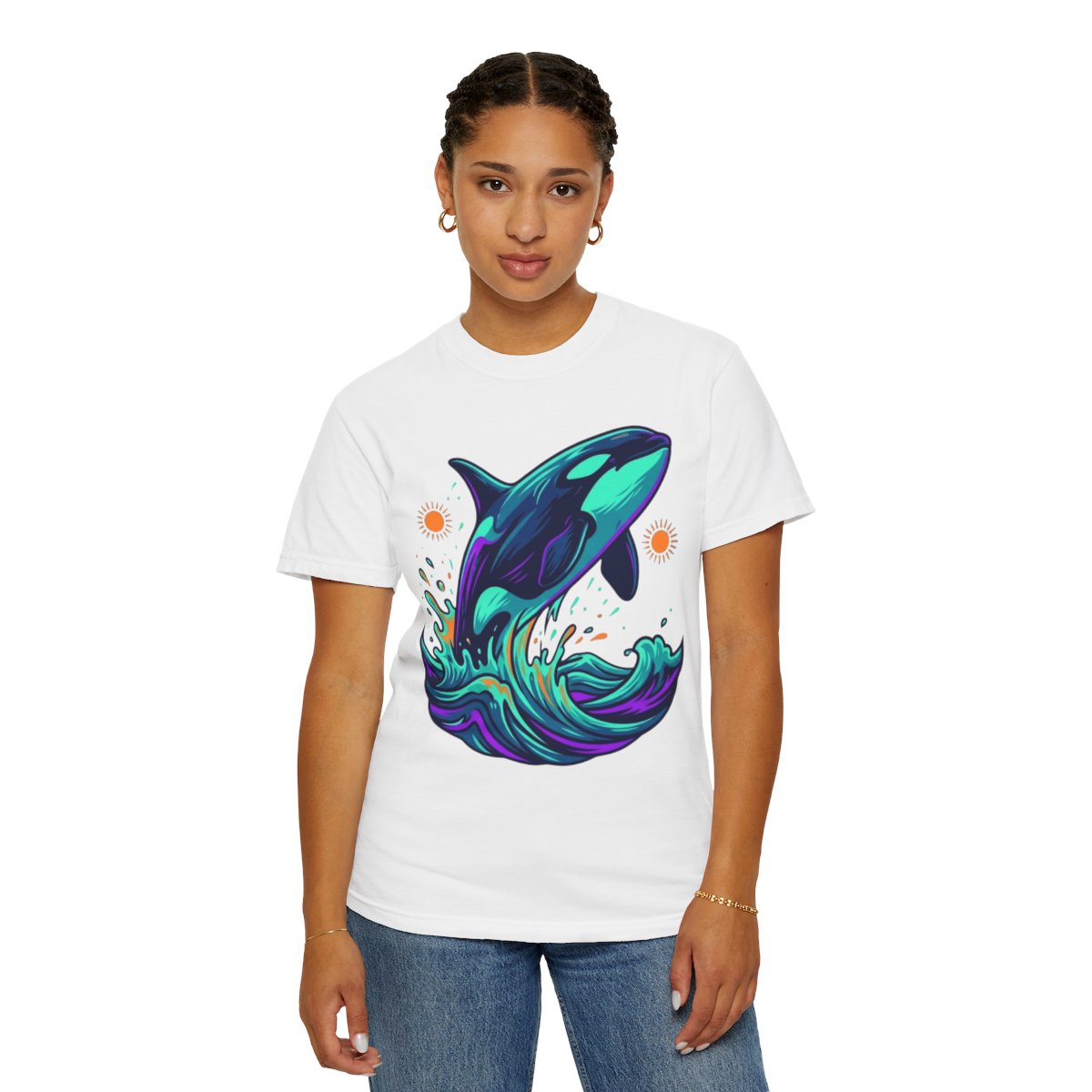 Color: White | Orca Unisex Garment-Dyed Tee