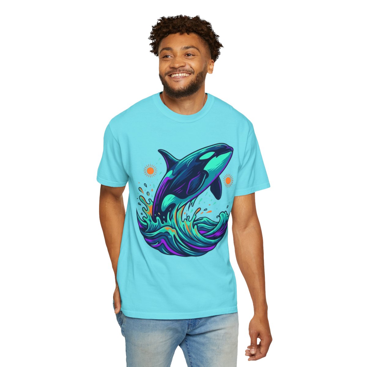 Color: Lagoon Blue | Orca Unisex Garment-Dyed Tee