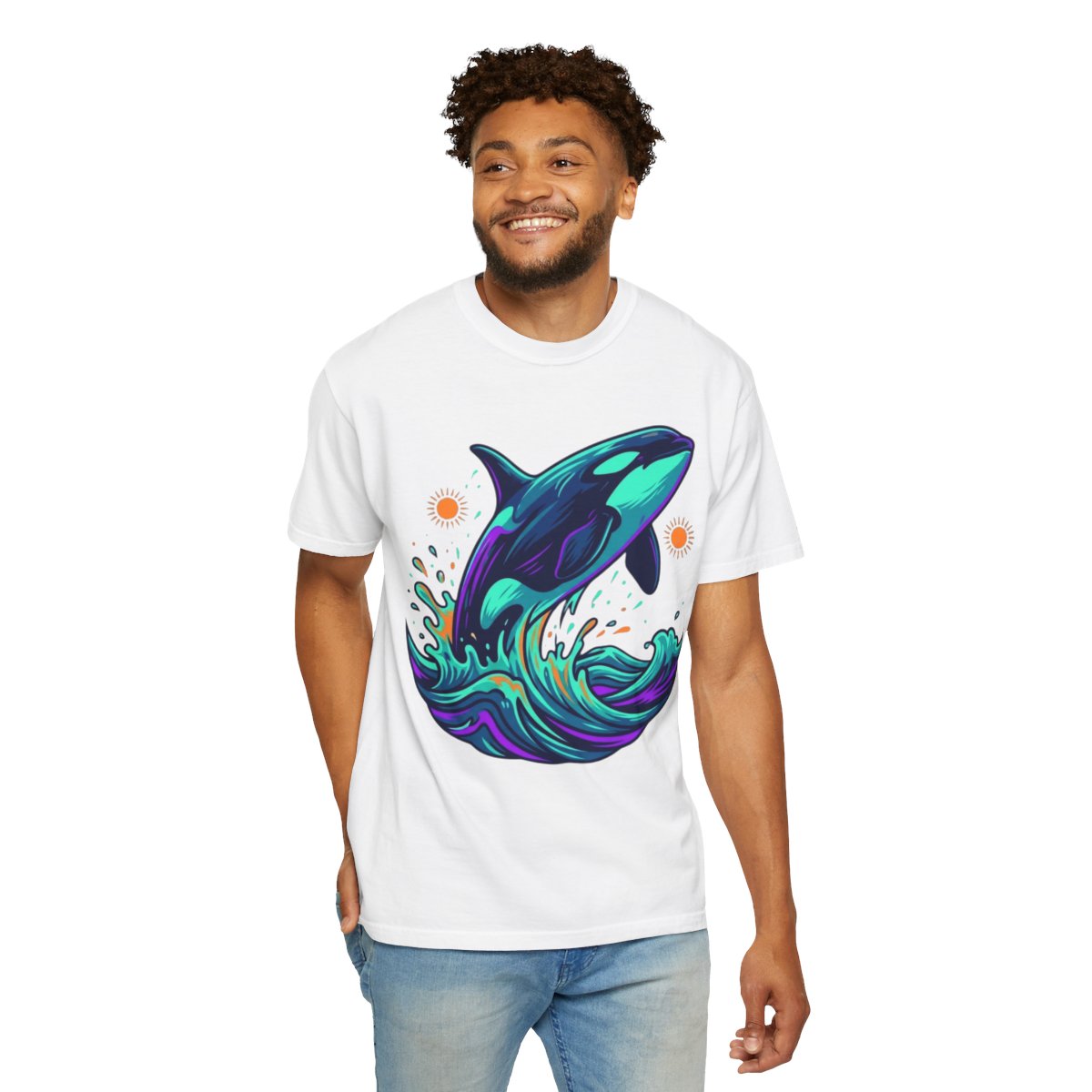 Color: White | Orca Unisex Garment-Dyed Tee