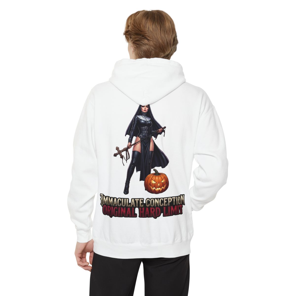 Color: White | Original Hard Limit Garment-Dyed Hoodie