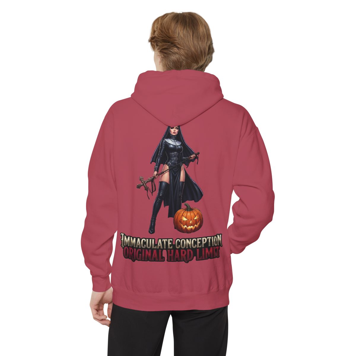 Color: Crimson | Original Hard Limit Garment-Dyed Hoodie