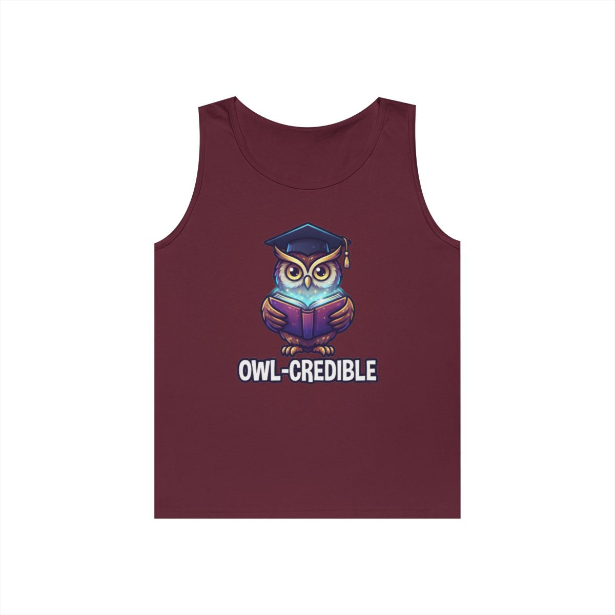 Color: Maroon | Owl Credible Tank Top