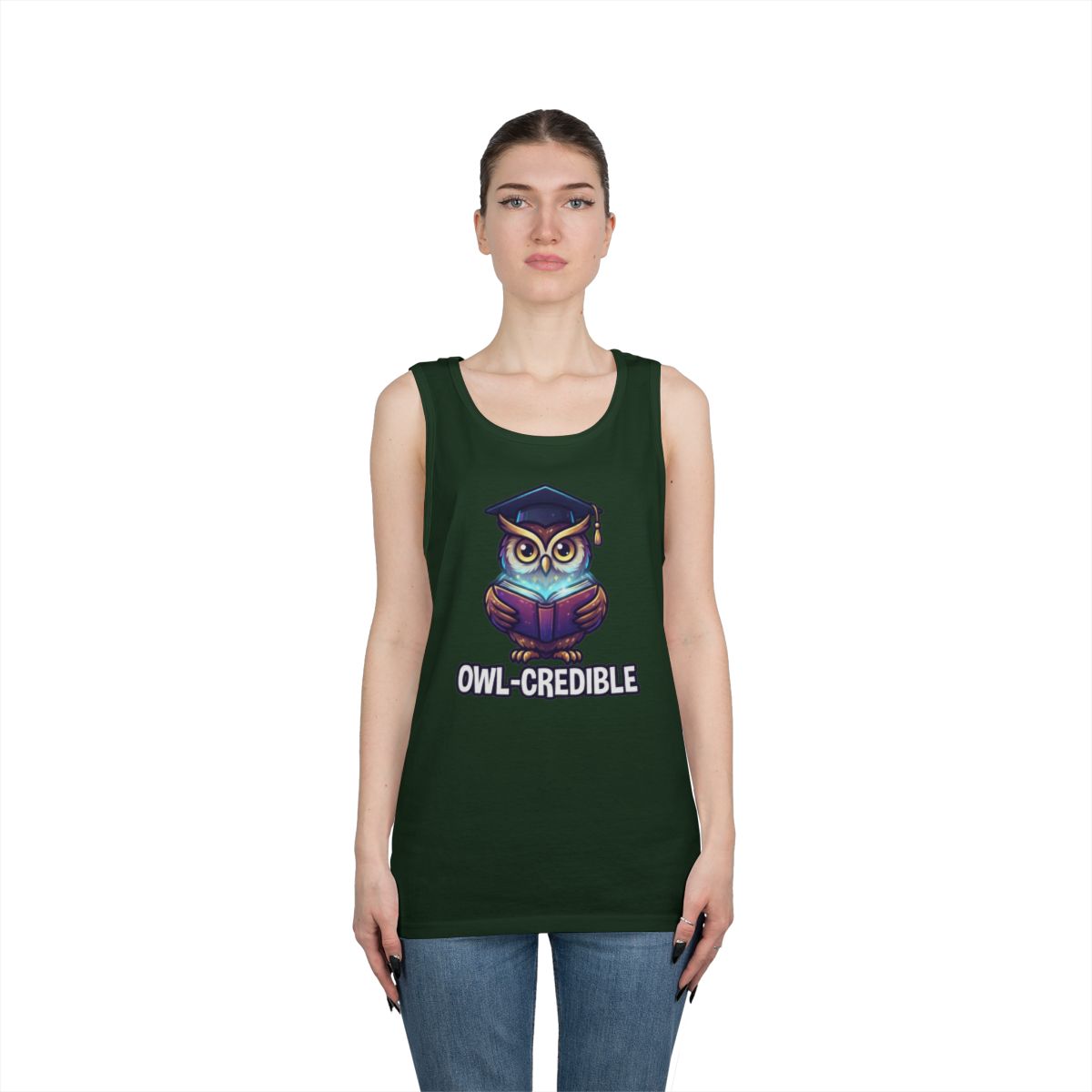 Color: Forest Green | Owl Credible Tank Top
