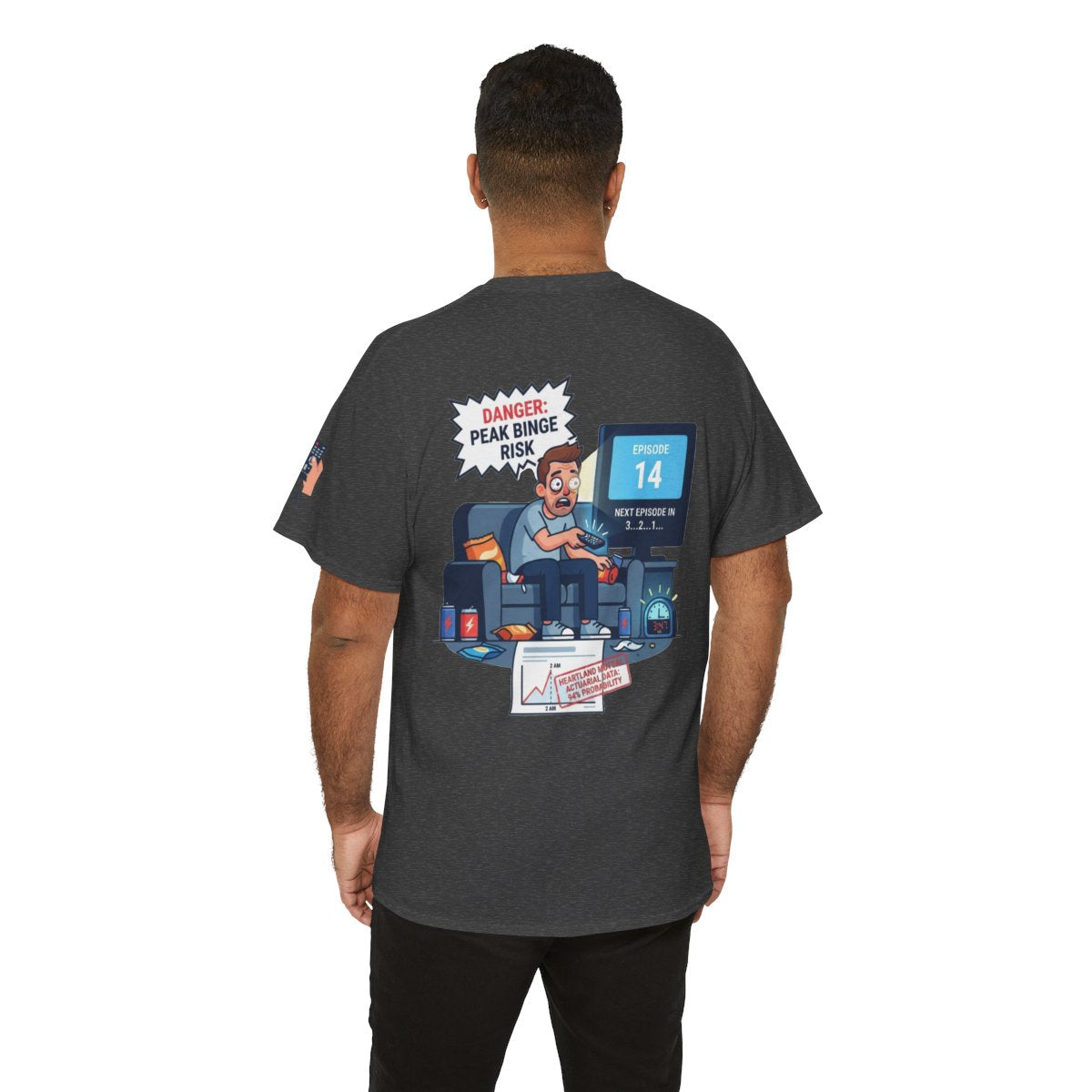 Color: Dark Heather | Peak Bing Risk Premium Graphic Tee