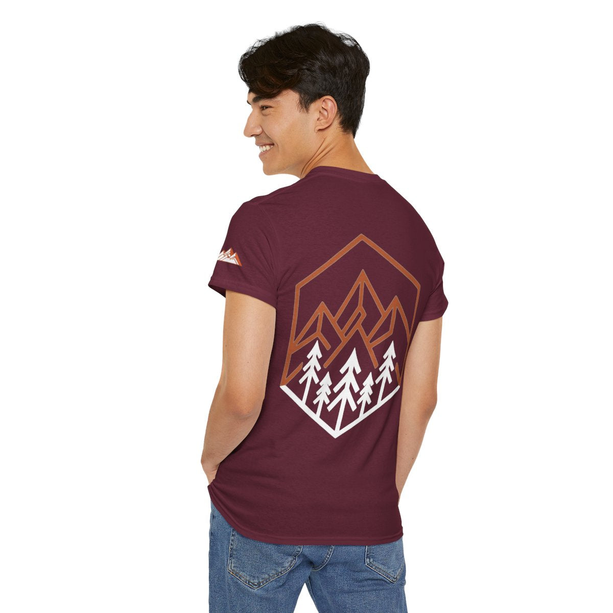 Color: Maroon | Peaks Premium Graphic Tee