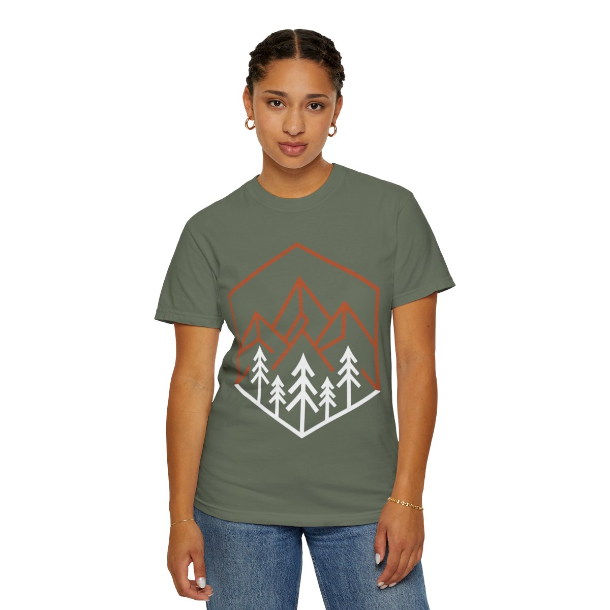 Color: Moss | Peaks Unisex Garment-Dyed Tee